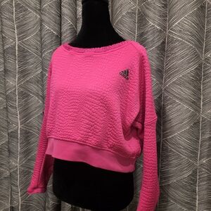 Adidas Pink Textured Sweatshirt